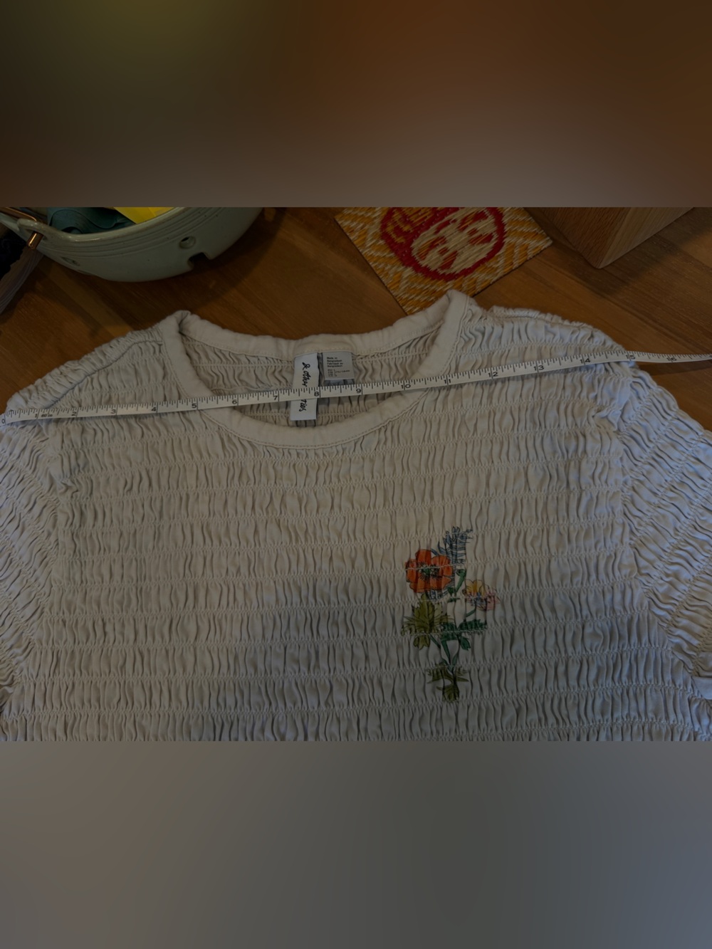 &Other Stories Smocked Short Sleeve Top - Picture 4 of 8